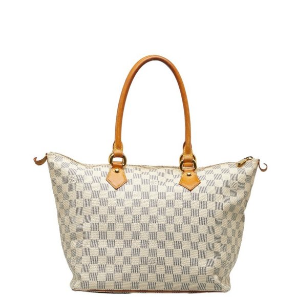 Louis Vuitton Damier Azur Saleya MM Tote Bag Shoulder N51185 White PVC Leathe... - Picture 3 of 11